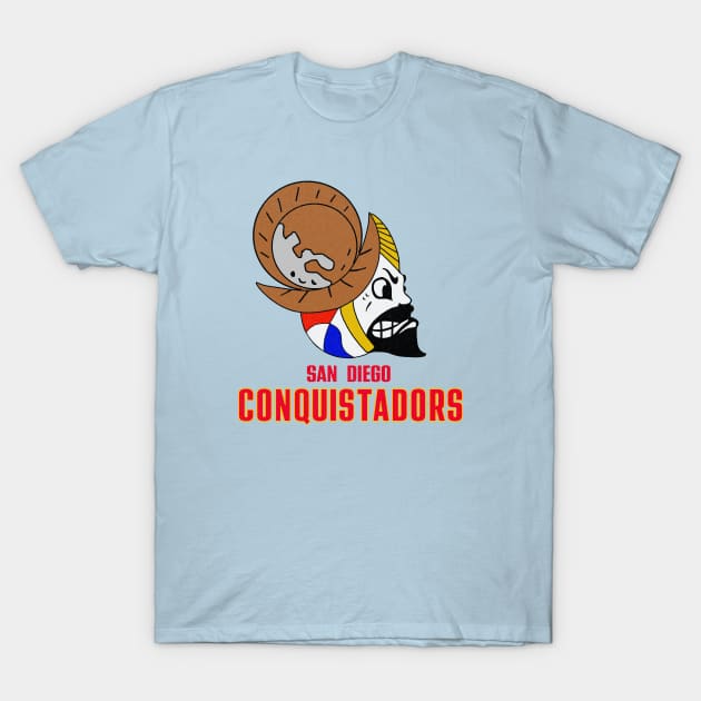 Defunct San Diego Conquistadors ABA Basketball 1975 T-Shirt by LocalZonly